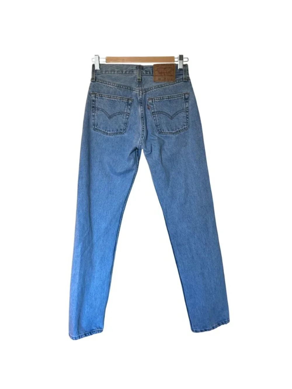 Women's Denim Jeans Levi's 501 Vintage 1990s Button Fly Light Wash Size 28 X 30 - Picture 2 of 12
